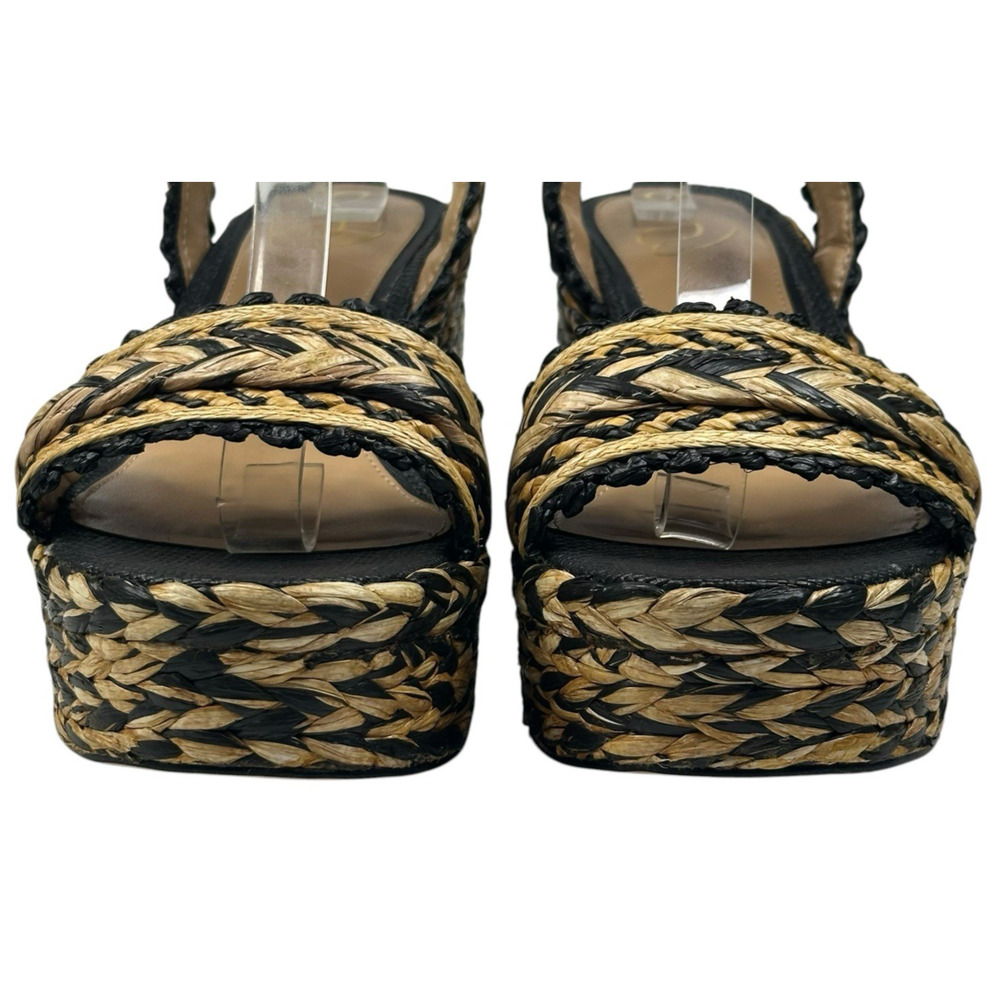 Sam Edelman Iliana Platform Sandal Womens 7.5M Woven Raffia Ankle Strap New $170 - Picture 3 of 10